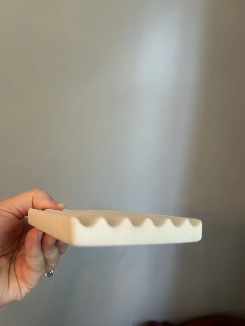 Fluted White Marble Soap Dish